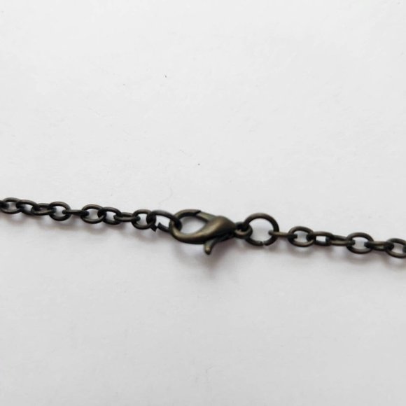 Vintage Brooch Pin Style Necklace Handmade with Text, Flower and Pearl Bookish - Picture 5 of 9